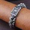 Vintage Men's Domineering Skull Bracelet Trendy Stainless Steel Charm Bracelet Punk Hip Hop Motorcycle Bangle Jewelry
