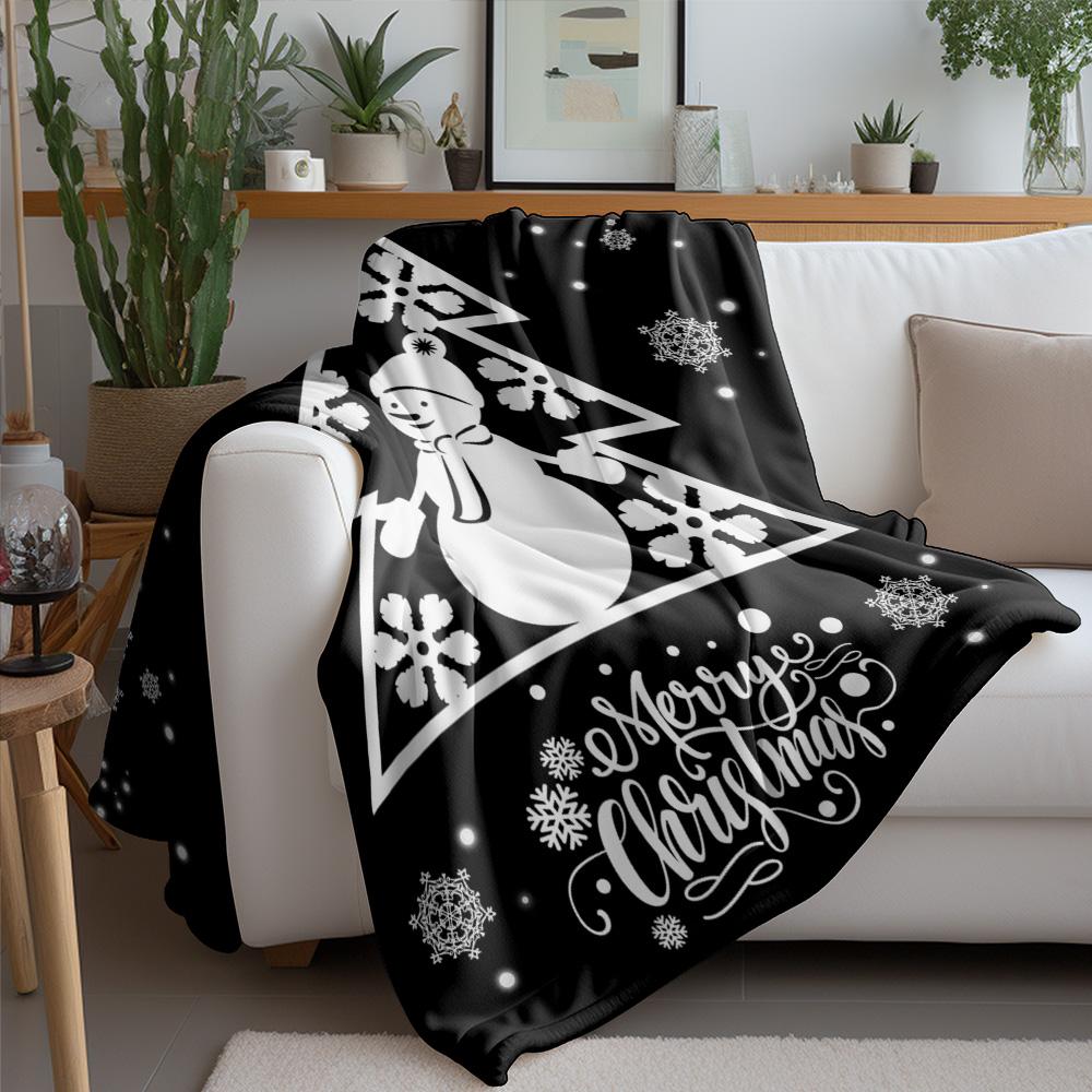 Tuniu Niedlicher Schneemann Weihnachts-Kuscheldecke für Sofa Bett Schlafzimmer Dekoration Geschenk