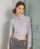 DELICCENT Miu String Crop Shirt [Light Gray]