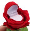Boîte à Bague Fleur Rose Velours Rouge Boîte de Présentation Bijoux Réaliste Étui Porteur de Bague Rangement Bijoux