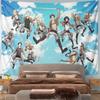 Modern Attack On Titan Decorative Tapestry, Sky Blue Warm Atmosphere, Beautiful Hanging Decor for Guest Room and Spare Bedroom with Bold