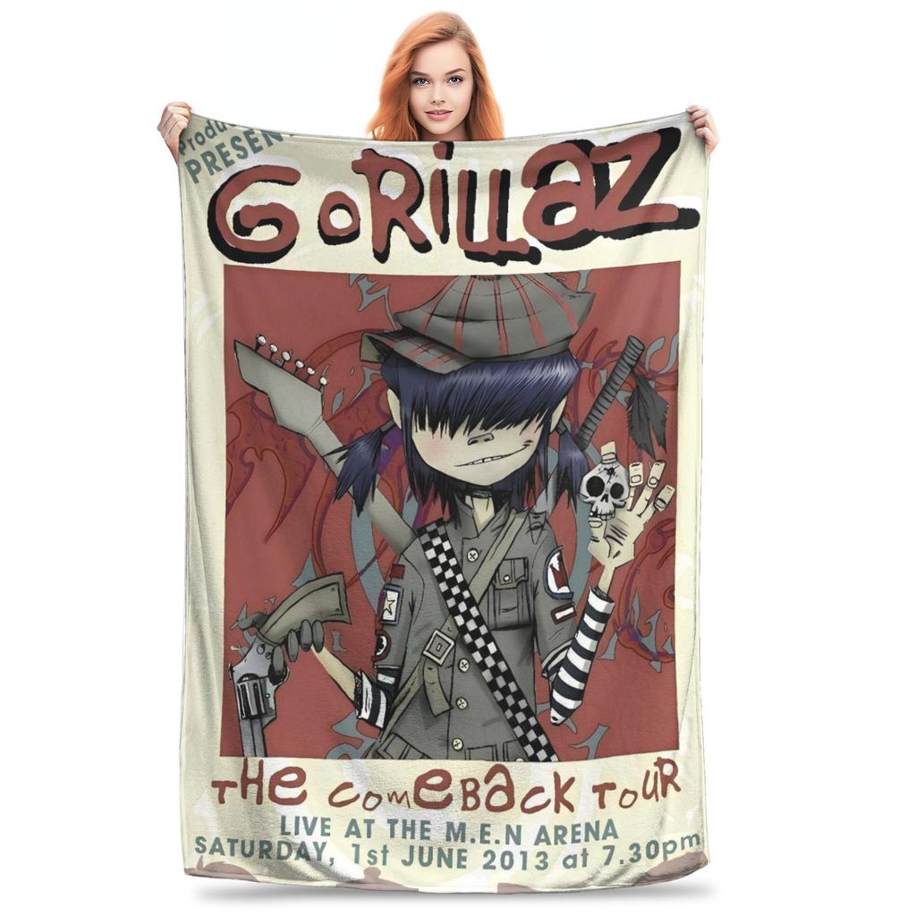 Music Band G-gorillazs Blanket Warm Soft Fashion Plush Throw Blanket For Students Couch Chair Flannel Bedspread Bed Cover
