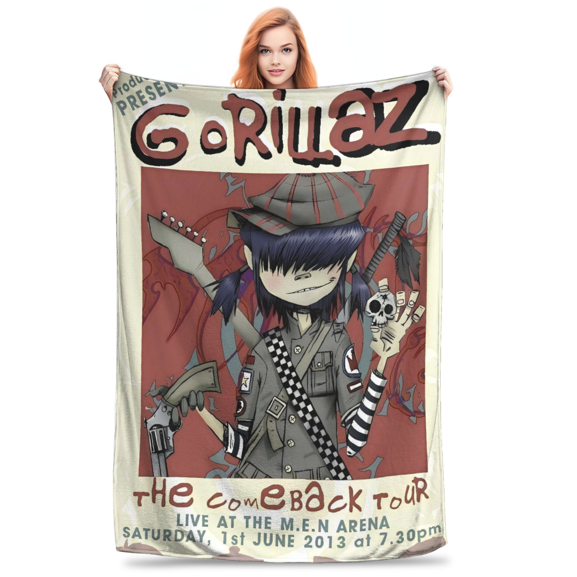 Music Band G-gorillazs Blanket Soft Aesthetic Plush Throw Blanket For Child Couch Chair Sofa Bed Flannel Bedspread Bed Cover 100x150cm