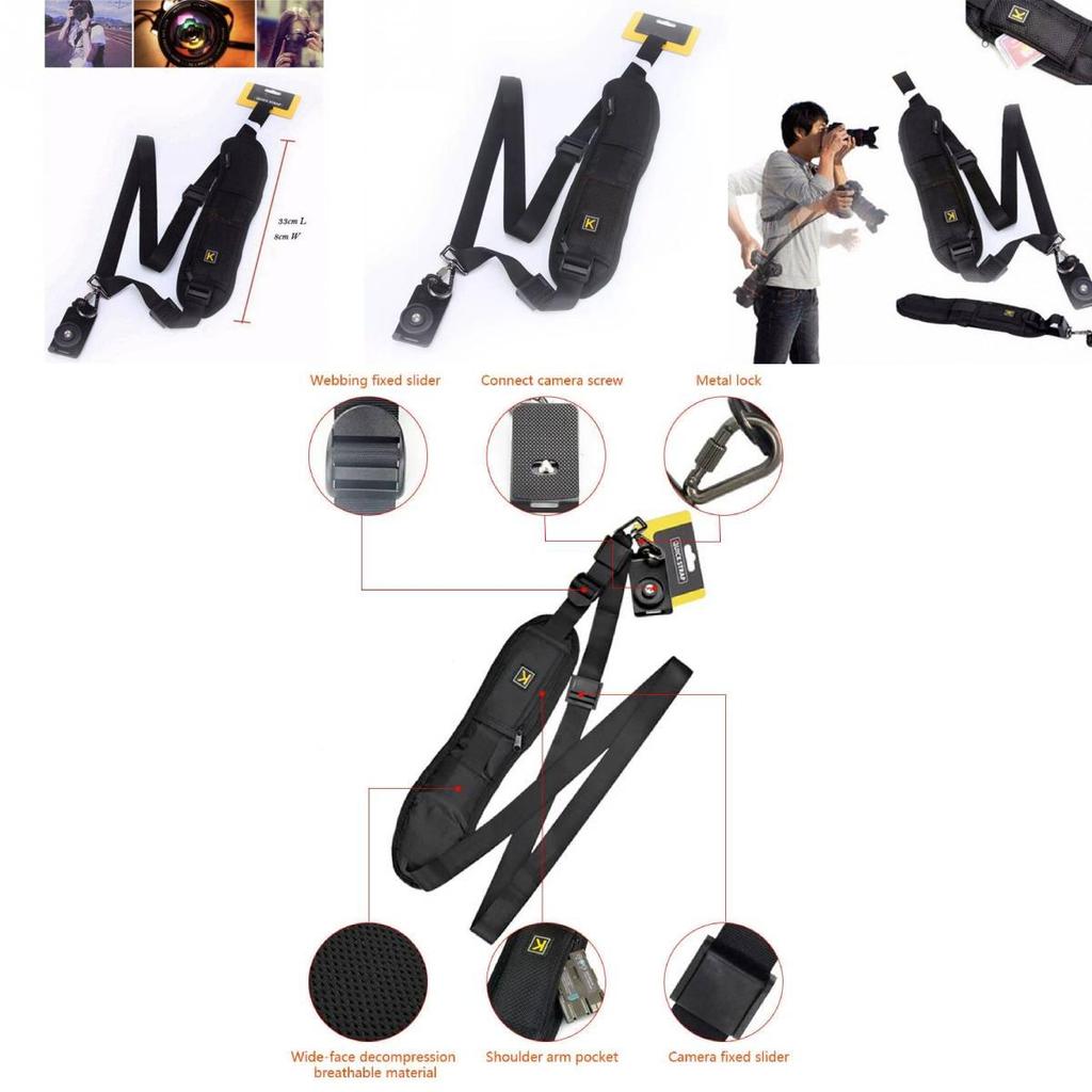 Flexible Camera Strap For Dslr With Metal Components And Comfortable Padding