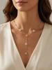 Chic Flower Y Shape Necklace for Women Stainless Steel Link Chain Y-shaped Necklaces Flower Accessories Gift