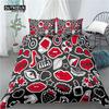 Home Living Luxury 3D Kiss Lips Print 2/3Pcs Soft Duvet Cover and PillowCase Kids Bedding Sets Queen and King EU/US/AU Size