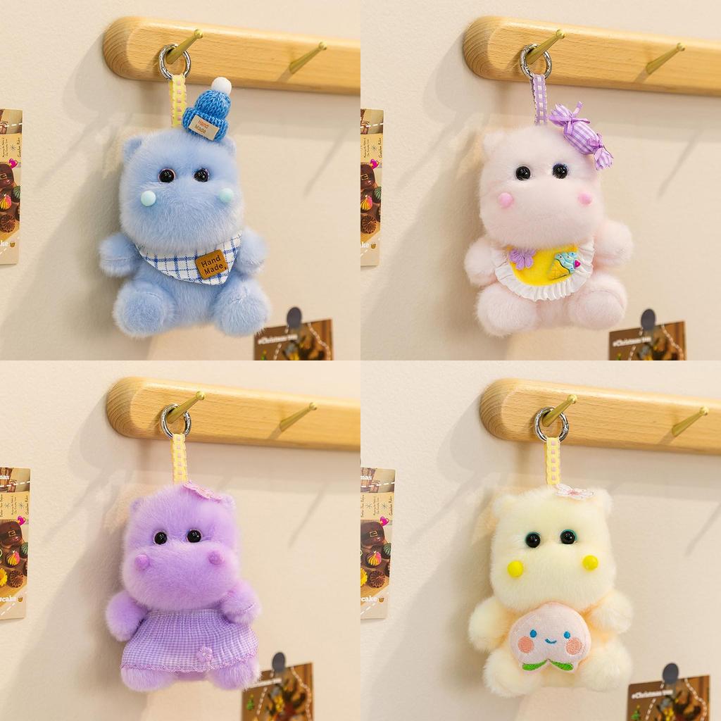 Plush Hippo Backpack Charm With Pp Cotton Filling For Girls And Kids