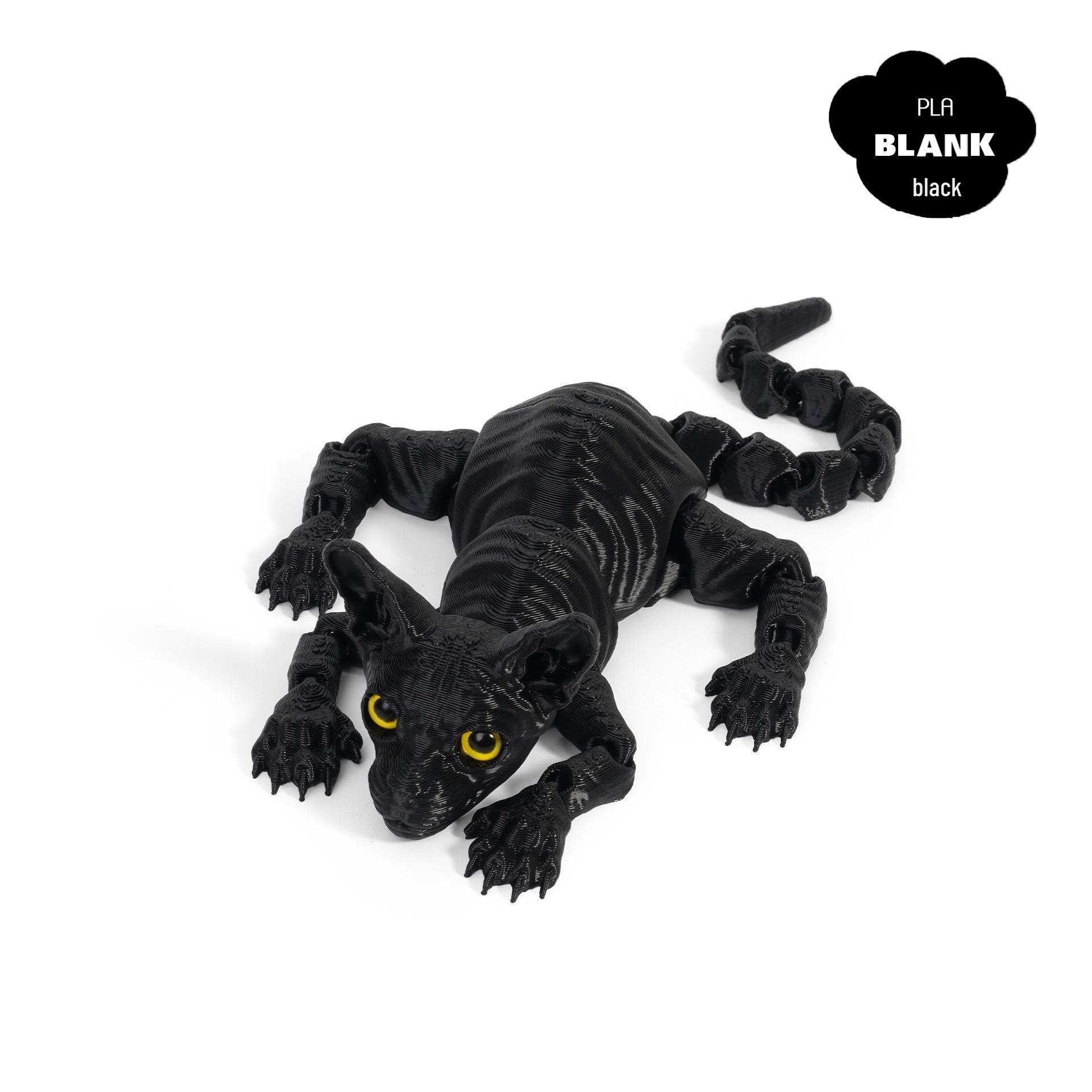 

Фигурка лысого кота сфинкса, напечатанная на 3D-принтере - Подвижная игрушка ручной работы