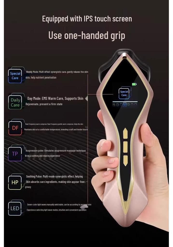 RF EMS Microcurrent Face Lift & Tightening Massager with Light Therapy