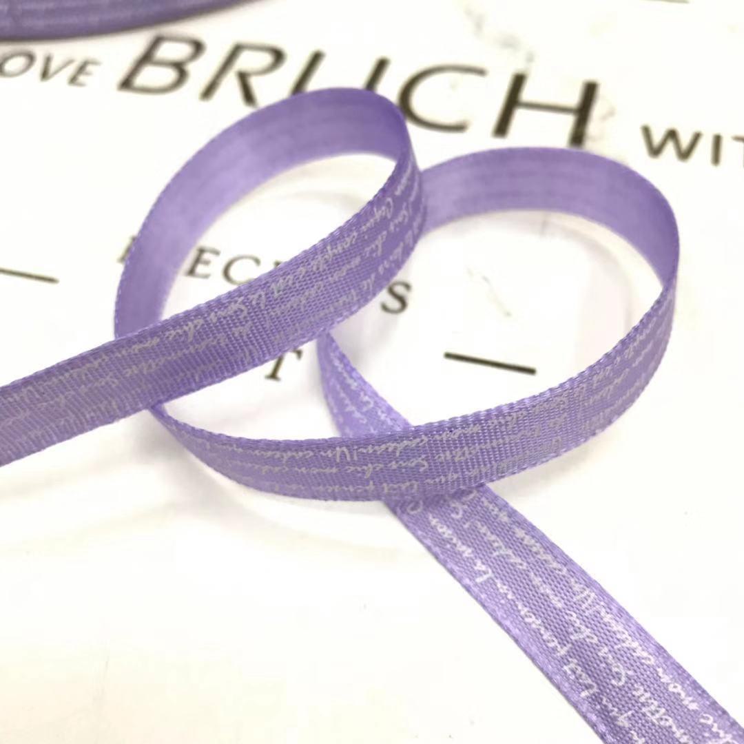 

1 см полиэстеровая лента с печатными английскими буквами для самостоятельного изготовления аксессуаров для волос и подарков 1cm фиолетовый