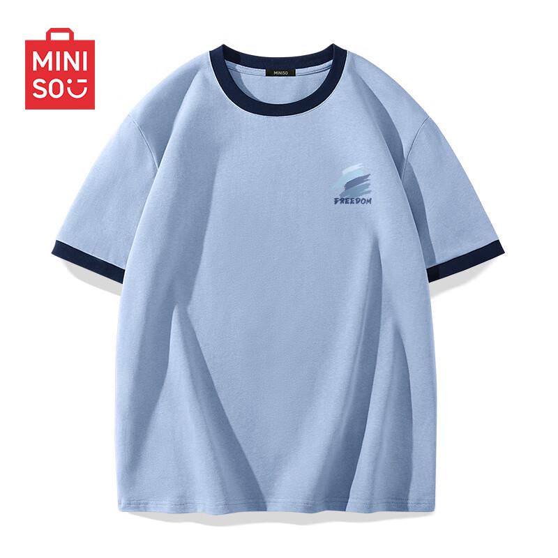 MINISO Men s Color-Block Round Neck Short Sleeve T-Shirt M