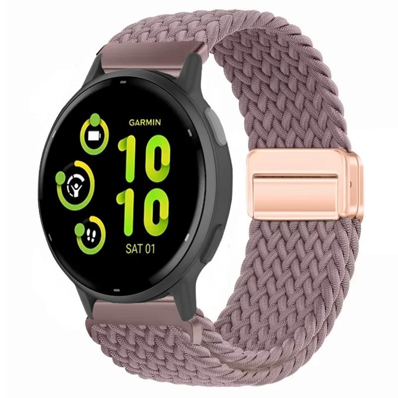 20/22mm Nylon Strap for Garmin Forerunner 55 165 970 570 965 955/Venu 4 45mm Magnetic Band Garmin Vivoactive 5 6/Vivomove Trend