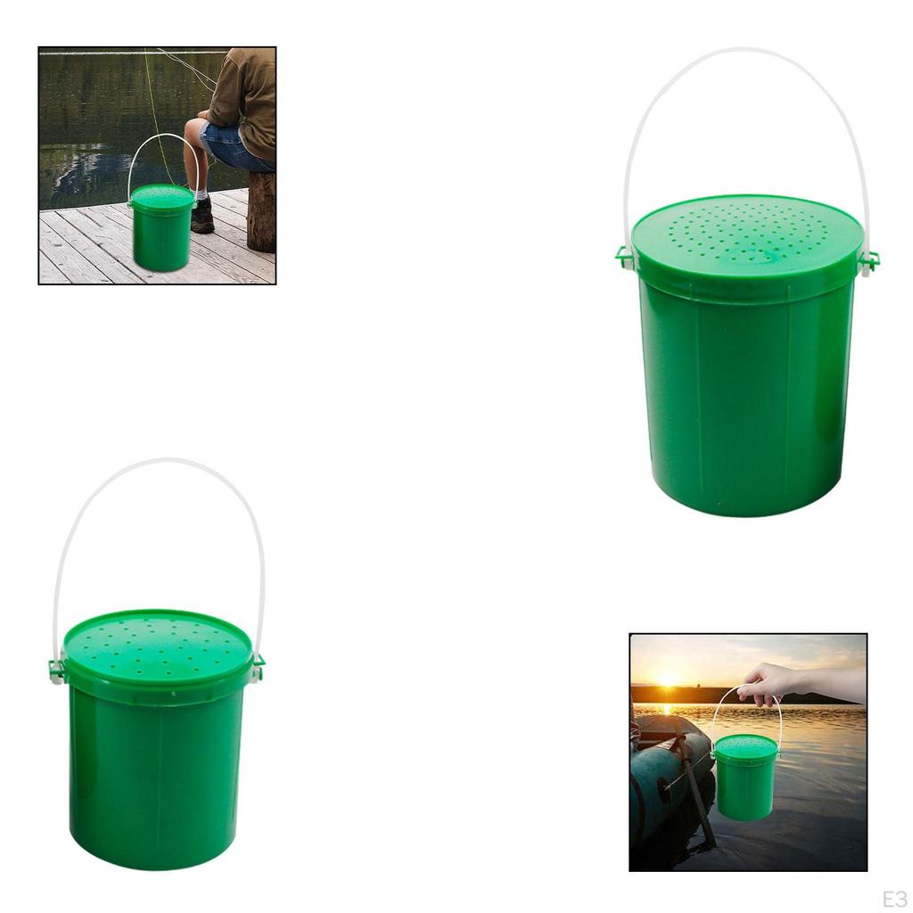 Bait Holder Bucket Fishing Case with Lid Storage Box for Outdoor Activities