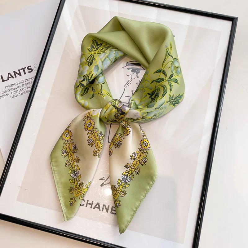 Fashion Square Scarves Women Shawl Floral Silk Silk Imitation Satin Foulard Scarf Female Bandana 70*70cm Shawls for Ladies