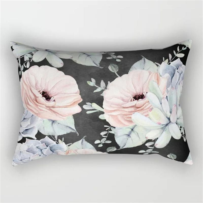 30x50cm Green Tropical Leaves Plant Pillowcase Cactus Flower Polyester Cushion Cover Ins Natural Landscape Pillowslip Home Decor