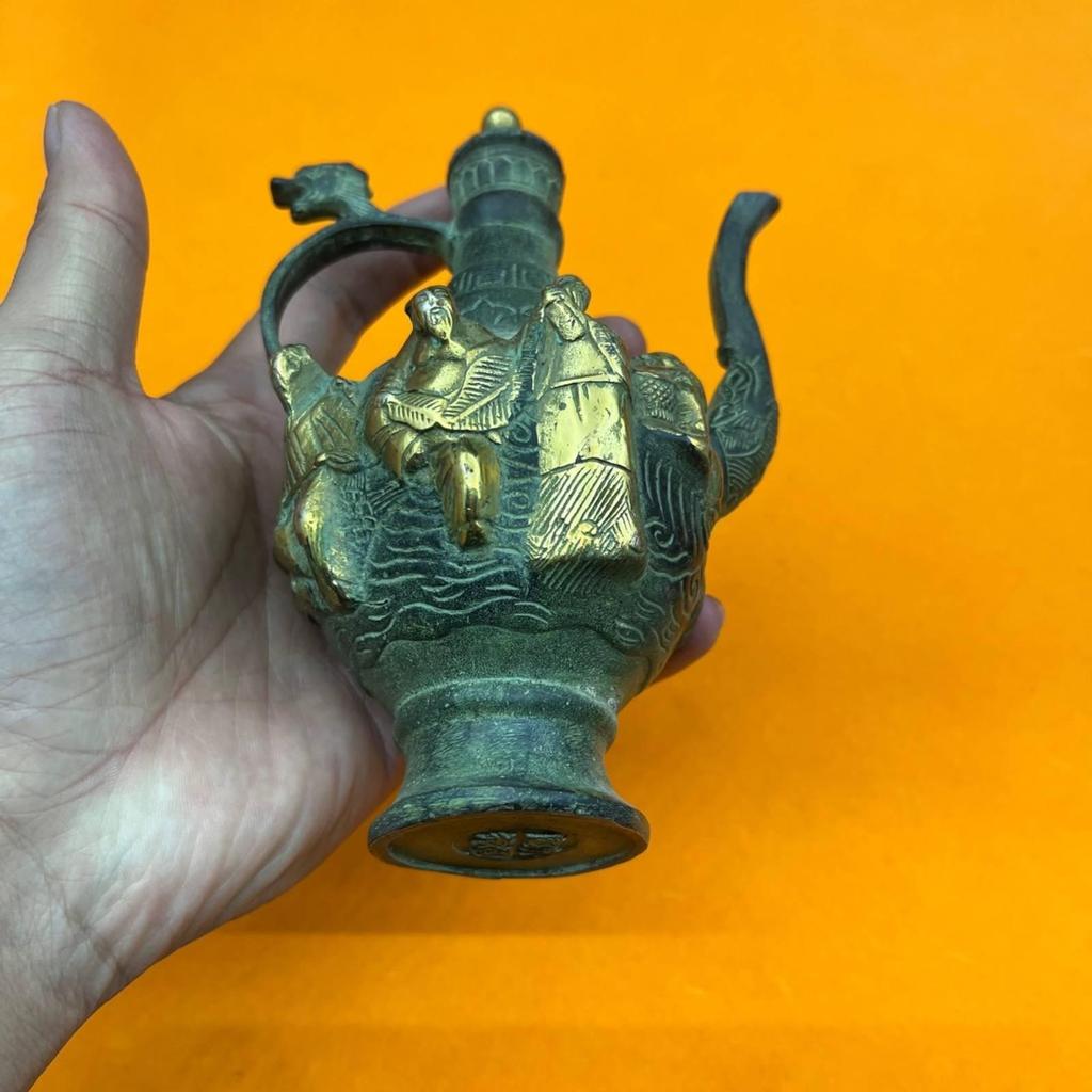 Spirit Pot with Lid Ornate Decorative Metal Ewer Sculptural Antique Style