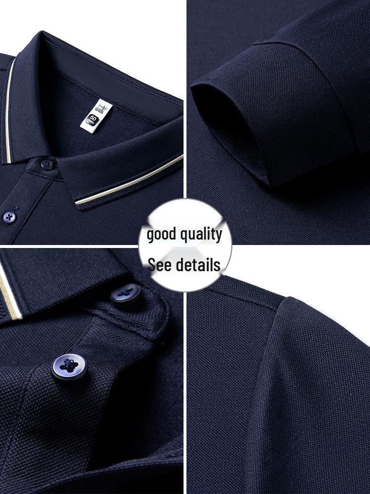 Men's Cashmere Wool & Silk Long Sleeve Polo - Spring/Autumn 2025 Edition, Versatile Dad's Turn-Down Collar Shirt