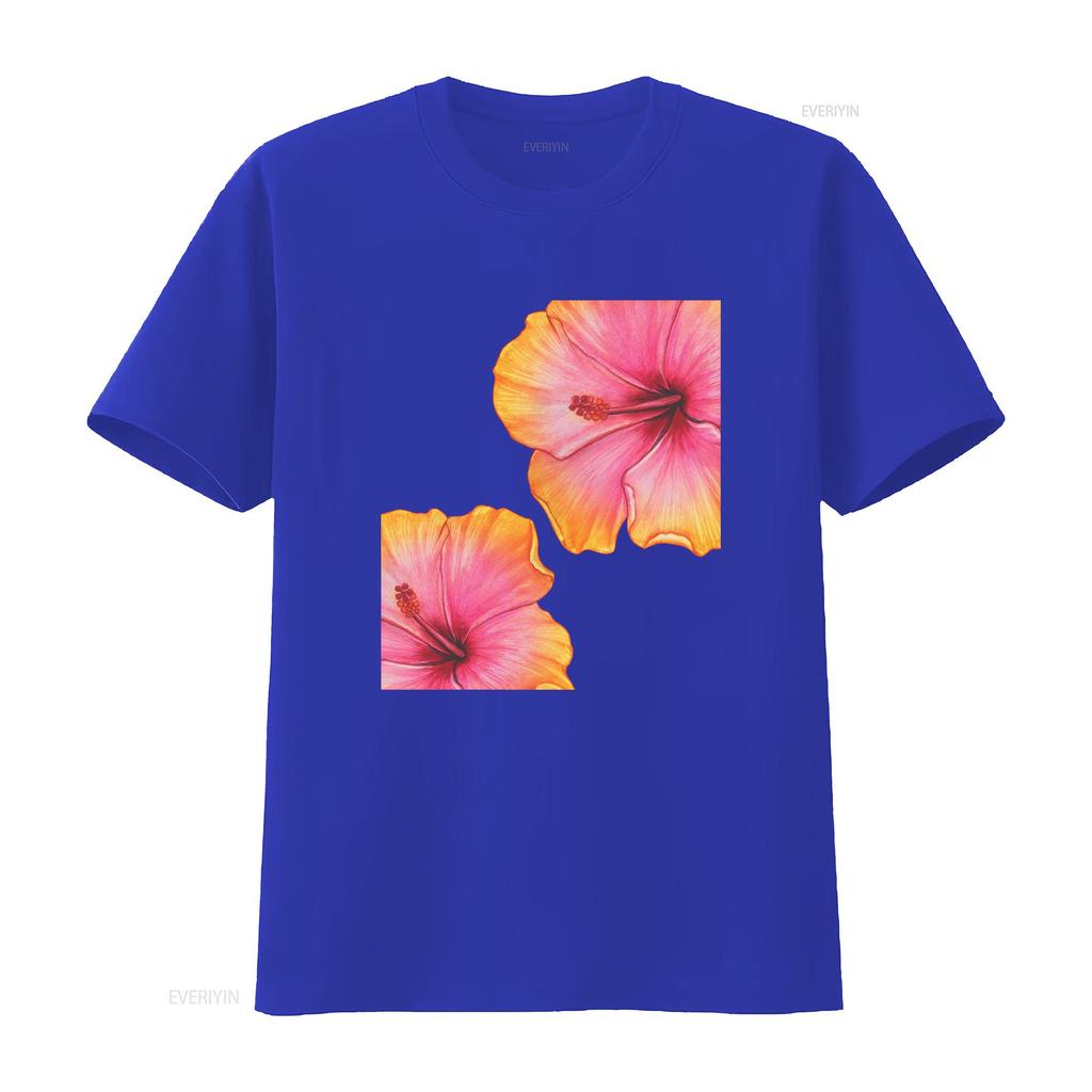 Floral T Shirt Vibrant Hibiscus Design Summer Fashion Casual Wear Beach Days Ideas Travel Style vintage Washed streetwear