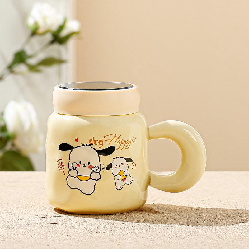 High-Value Ceramic Cup With Lid Spoon Water Cup Set Gift Box Cute Cup Souvenir Opening Gift