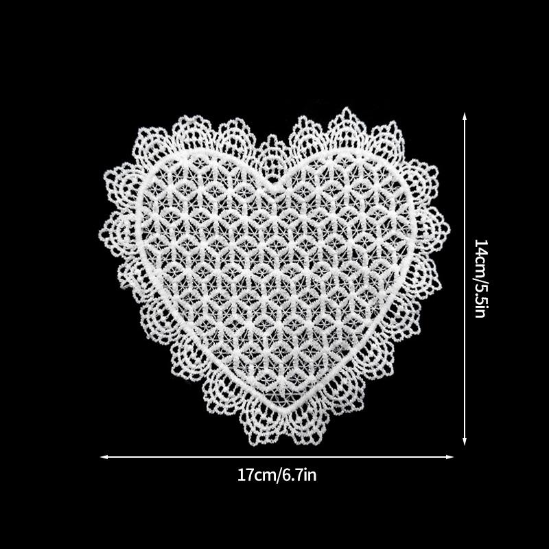 Round Lace Coaster Handmade Hearted Shaped Lace Coasters INS Woven Embroidery Floral Cup Pads Desktop Decorative Placemat
