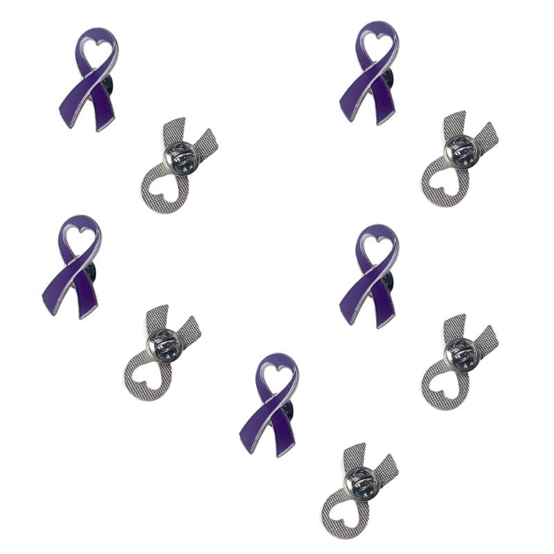 Pink Ribbon Brooch Pins Hope Ribbon Lapel Official Breast Cancers Awareness Lapel Pin for Charity Public Social Event