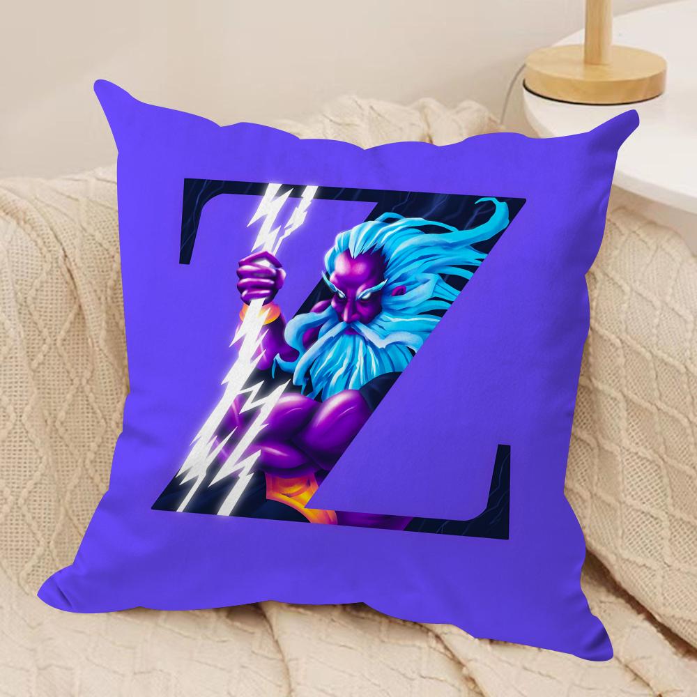 Interesting Letters Cushion Cover Soft Plush Fabric DoubleSided Printed Sofa Cushion Cover for All Seasons Home Decor Gift