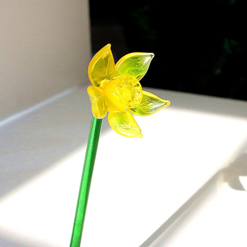 Handmade Colorful Murano Glass Flower Craft Figurine Wedding Valentine's Day Favors Gifts Table Miniature Vase Decor Ornaments