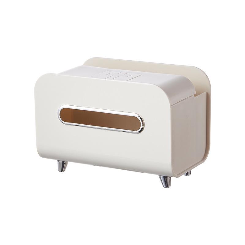 Cream Style Multifunctional Tissue Box with Remote Holder for Living Room