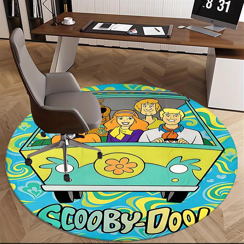 Scooby Doo,Mystery Machine Chair Mat Round Rug Office Carpet, Machine Washable, Non Slip, Suitable for Living Rooms, Bedrooms