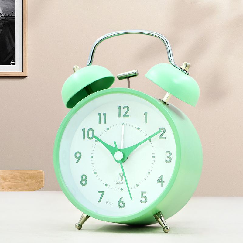 Extra Large Ringtone Alarm Clock for Students with Large Volume Metal Retro Simple Bedroom Silent Walk When Walking