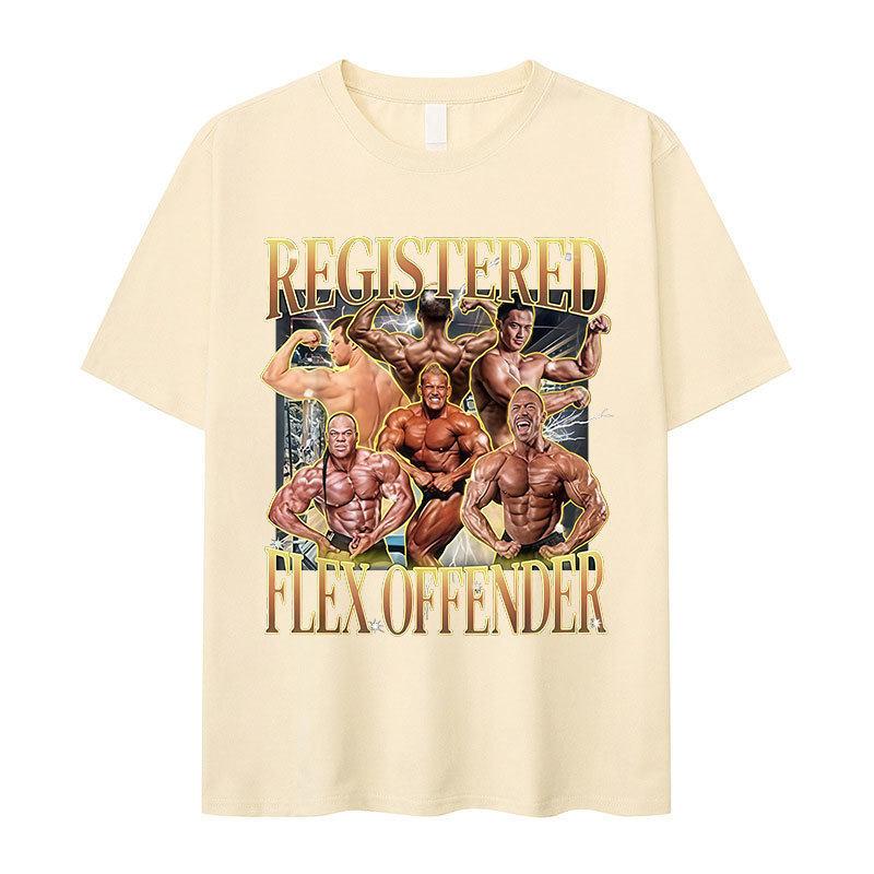 Lustiges Registrierter Flex-Straftäter Meme T-Shirt Unisex Retro Oversized Kurzarm T-Shirt Mode Hohe Qualität Baumwolle T-Shirts Streetwear