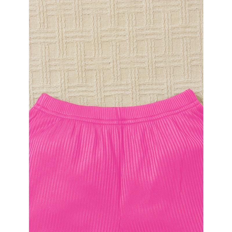 Ins Mädchen Sommer Outfit Set Junges Mädchen Urlaubsstil Einfarbige Spitze Weste Shorts Set