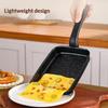 Grey Nonstick Square Frying Pan Non Toxic Granite Coating Heat Proof Handle For Breakfast Cooking Kitchen Use