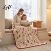 Lightweight Travel Blanket Flannel Christmas Throw Snowy House Tree Blanket Xmas Cozy Plush Portable Couch