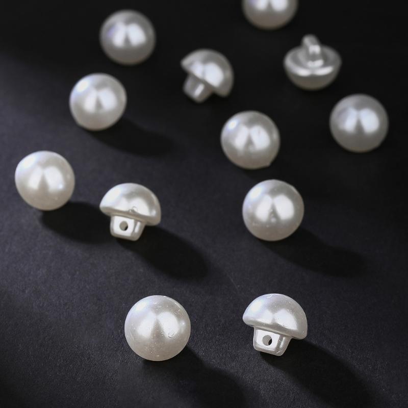 12 Pcs Mushroom Buttons Imitation Pearls Buttons Round Sewing Buttons for Dress Clothing Sewing and Crafting