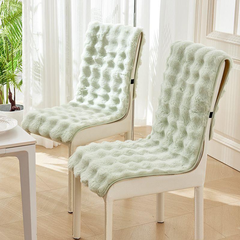 Plush Non-Slip Backrest Seat Cushion for Chairs - Winter Living Room or Office Use