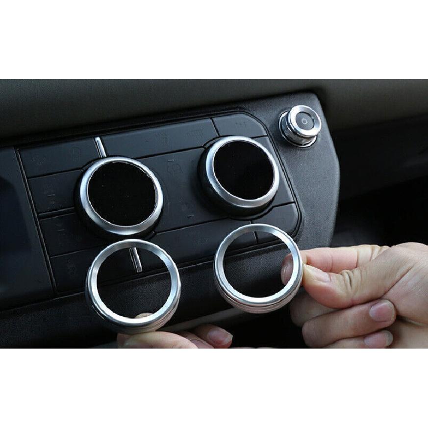 For Defender 110 - Silver Aluminum Central Console Ac Knob Cover Trim 3X