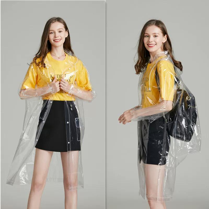 Transparent Raincoat for Women, Long Style, Full-Body, Fashionable Korean Version, Portable Backpack, Same Style As In the Show "Towards Life"