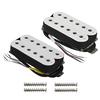 FLEOR Alnico 5 Electric Guitar Neck & Bridge Pickup Set, Double Coil Humbucker Pickups - White
