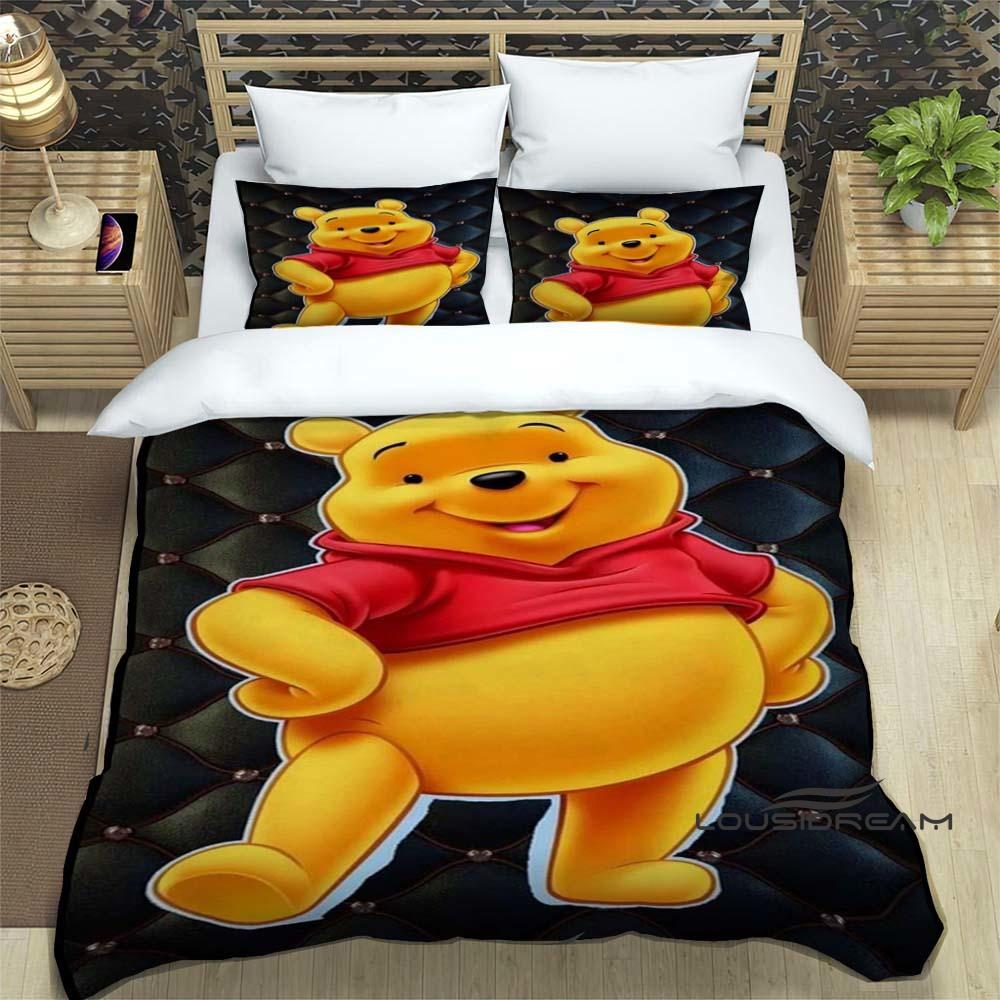 Pooh Bear Cartoon-themed Bedding Sets, Including Single, Double, King, and Queen-size Beds, Bedding Sets, and Adult Bedroom Duve