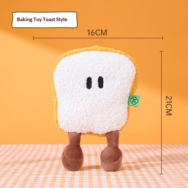 

Bread Shaped Dog Chew Toy for Aggressive Chewers Interactive Squeaky Teeth Cleaning Plush for Boredom Relief in Dogs and Cats