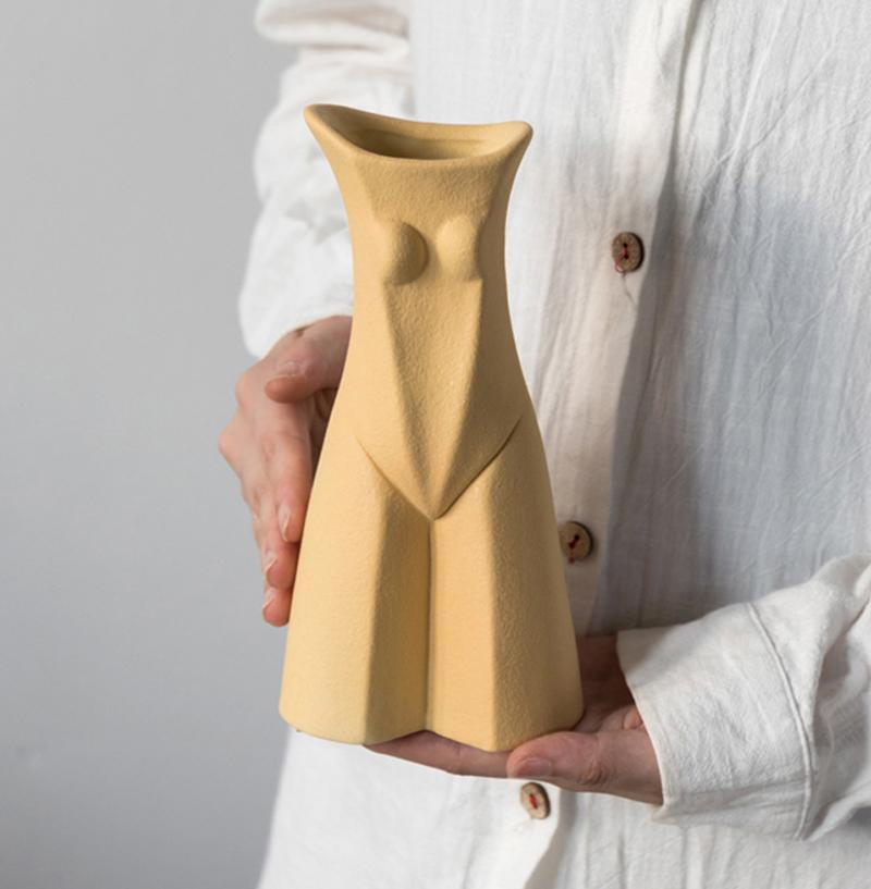 Abstract Human Vase Ceramic Hydroponic Vase Flower Arrangement Home Decor Desktop Art Ornament Garden Decoration