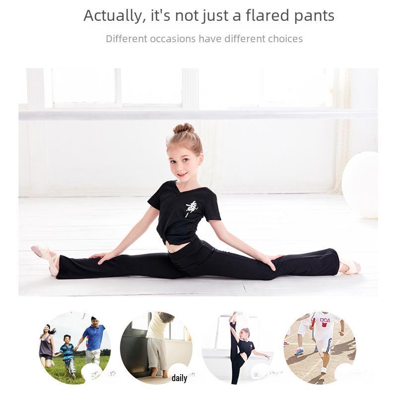 Girls' Slim Fit Bell Bottom Dance Pants for Jazz and Latin Dance