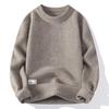 Men's Trendy Loose-Fit Sweater: Autumn/Winter Knit, Thick & Warm, Pure Color, Round Neck.