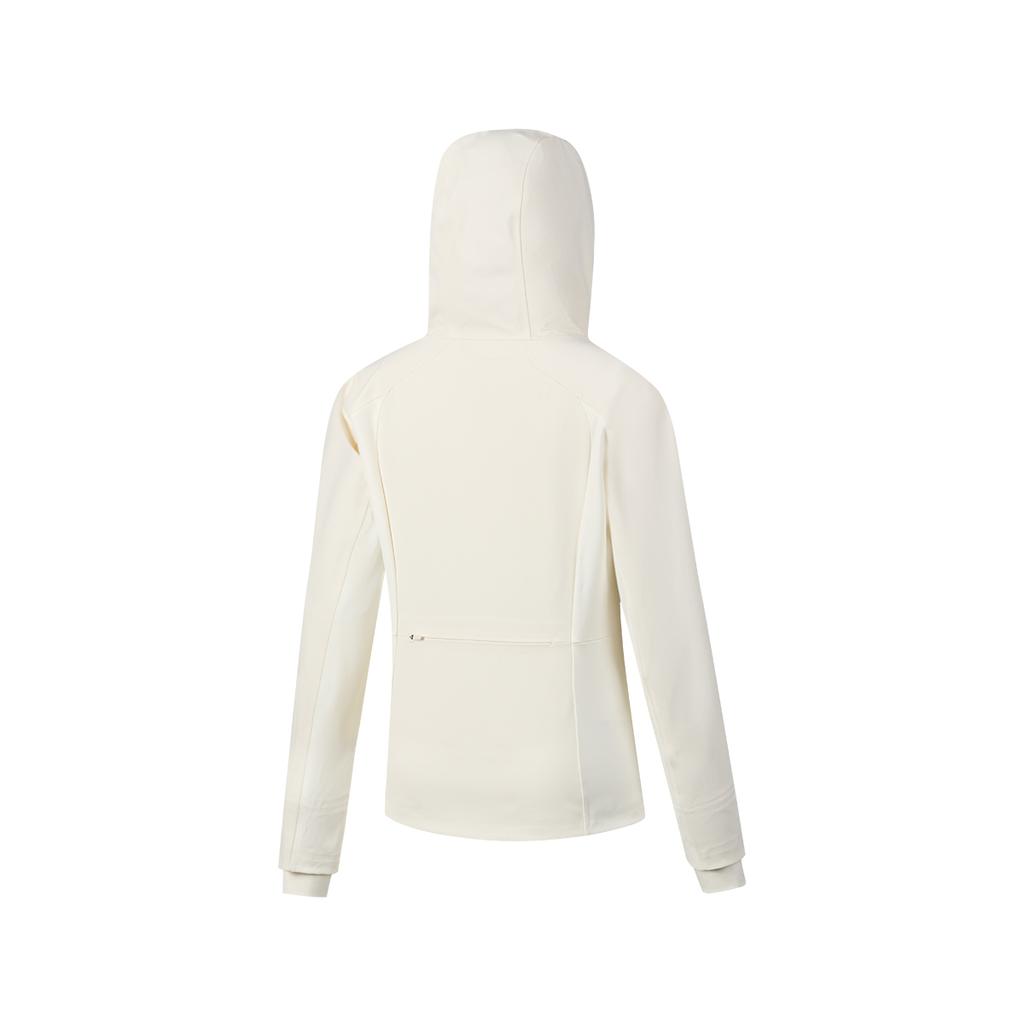 SAUCONY Hooded Solid Color Zipper Breathable Lightweight Jacket Women Jacket Oatmeal-White SC1240155A-WT30