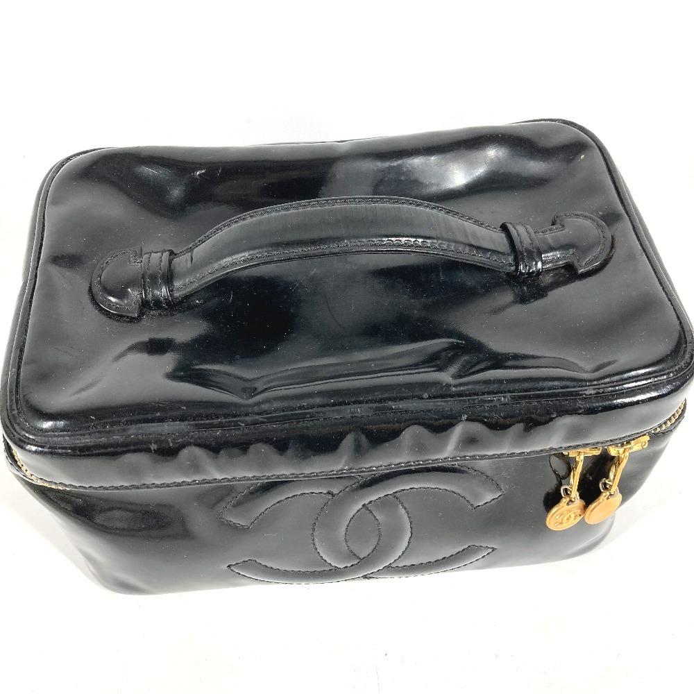 CHANEL With mirror CC logo Bag Vanity Bag Horizontal Cosmetics Pouch Hand Bag