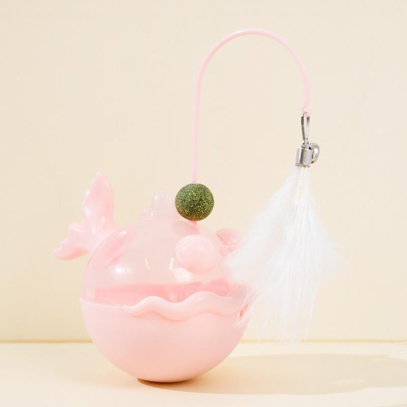 

Ankang Fish Cat Mint Leaky Food Unbreakable Doll, Cat Toy Stick, Cat Self-entertainment To Relieve Boredom, Cat Kitten Turntable Toy розовый