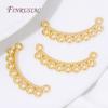 18K Gold Plated Twisted Curved Multi Hole Circle Connector,DIY Jewelry Findings Link Bar Accessories For Ear Craft