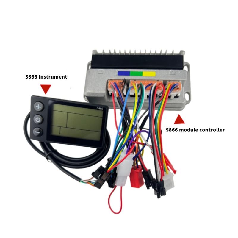 Power Controller for 350W to 500W Electric Bikes with S866 Display for Efficient Energy Management