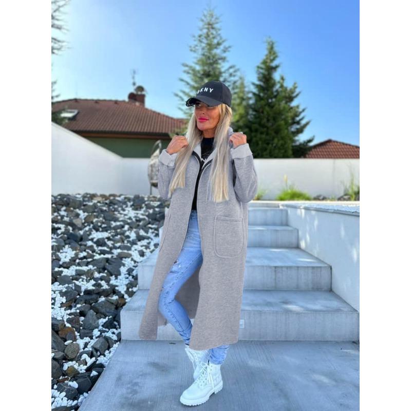 DAFIFY Damemote Uformelt ensfarget trykk Høst Vinter Langermet hettejakker og kåper